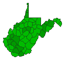 2012 West Virginia County Map of Republican Primary Election Results for President