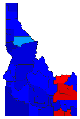 1994 Idaho County Map of Republican Primary Election Results for Governor