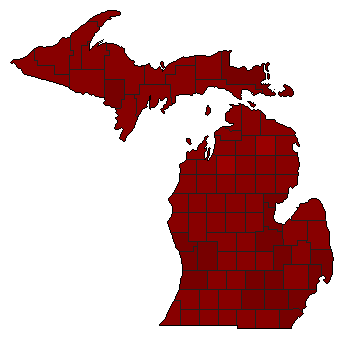1998 Michigan County Map of Republican Primary Election Results for Governor