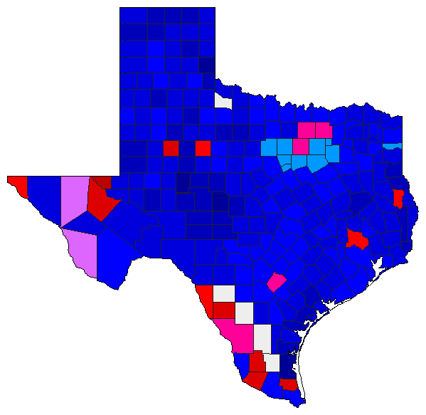 2012 Texas County Map of Republican Primary Election Results for Senator