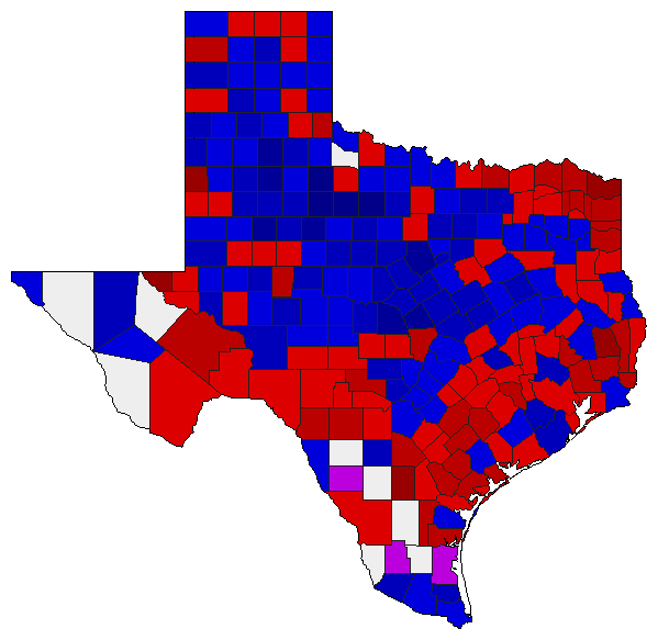 2014 Texas County Map of Republican Runoff Election Results for Agriculture Commissioner