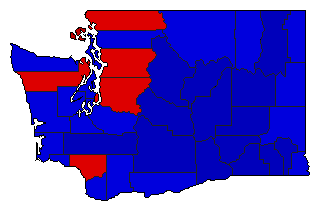 2008 Washington County Map of Open Runoff Election Results for Comptroller General