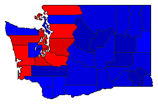 2012 Washington County Map of Open Runoff Election Results for Governor