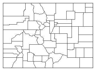 1876 Colorado County Map of General Election Results for Governor