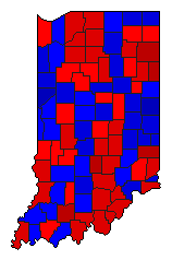 1892 Indiana County Map of General Election Results for Governor