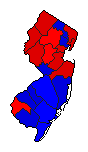 1892 New Jersey County Map of General Election Results for Governor