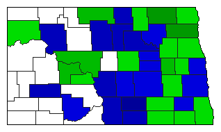 1892 North Dakota County Map of General Election Results for Governor