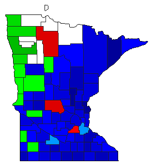 1894 Minnesota County Map of General Election Results for Governor