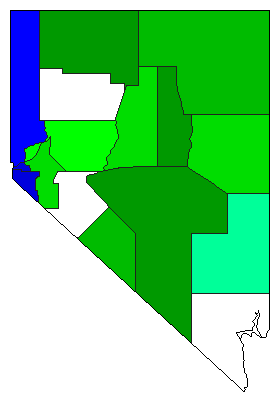 1894 Nevada County Map of General Election Results for Controller