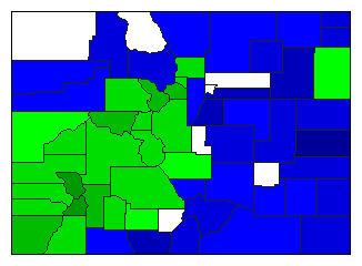 1894 Colorado County Map of General Election Results for State Auditor