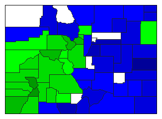 1894 Colorado County Map of General Election Results for Lt. Governor