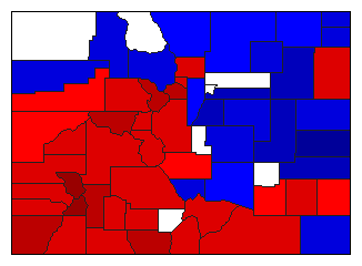 1894 Colorado County Map of General Election Results for State Treasurer