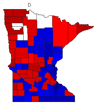 1896 Minnesota County Map of General Election Results for Governor
