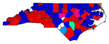 1896 North Carolina County Map of General Election Results for Governor