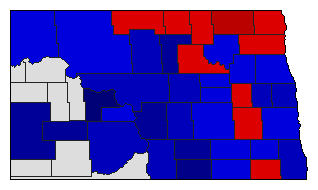 1896 North Dakota County Map of General Election Results for Governor