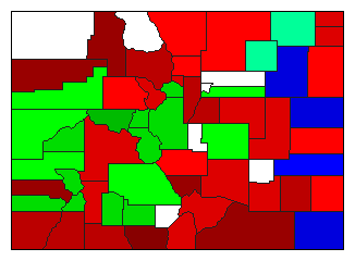 1896 Colorado County Map of General Election Results for State Auditor