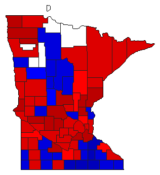 1898 Minnesota County Map of General Election Results for Governor