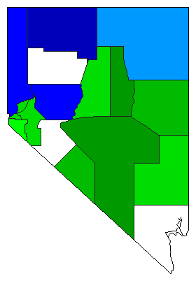 1898 Nevada County Map of General Election Results for State Treasurer