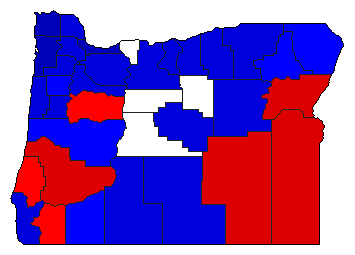 1898 Oregon County Map of General Election Results for Governor