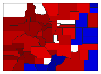 1898 Colorado County Map of General Election Results for Governor