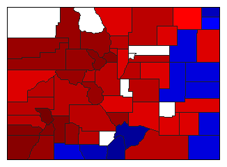 1898 Colorado County Map of General Election Results for Lt. Governor
