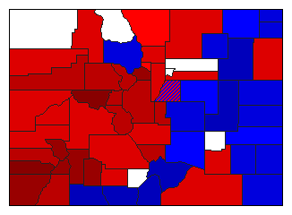 1900 Colorado County Map of General Election Results for State Auditor