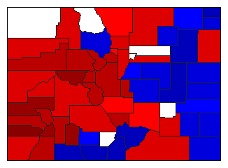 1900 Colorado County Map of General Election Results for Governor