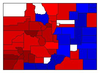 1900 Colorado County Map of General Election Results for Secretary of State