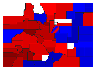 1900 Colorado County Map of General Election Results for State Treasurer