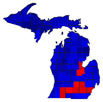 1902 Michigan County Map of General Election Results for Governor