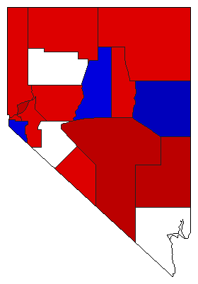 1902 Nevada County Map of General Election Results for State Treasurer
