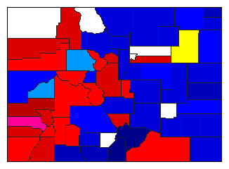 1902 Colorado County Map of General Election Results for Governor