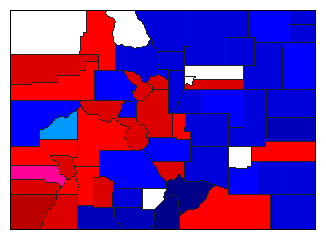 1902 Colorado County Map of General Election Results for State Treasurer