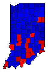 1904 Indiana County Map of General Election Results for Governor