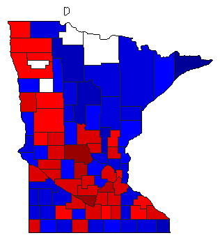 1904 Minnesota County Map of General Election Results for Governor