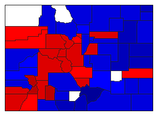 1904 Colorado County Map of General Election Results for Lt. Governor