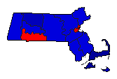 1905 Massachusetts County Map of General Election Results for Governor