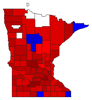 1906 Minnesota County Map of General Election Results for Governor