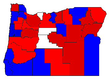1906 Oregon County Map of General Election Results for Governor