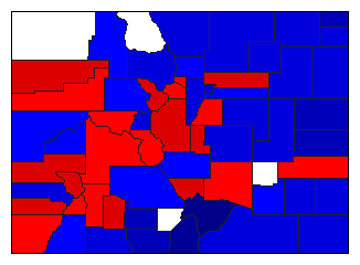 1906 Colorado County Map of General Election Results for Lt. Governor