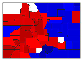 1908 Colorado County Map of General Election Results for Governor