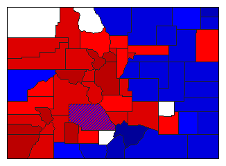 1908 Colorado County Map of General Election Results for Lt. Governor