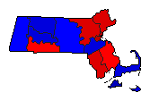 1910 Massachusetts County Map of General Election Results for Governor