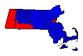 1910 Massachusetts County Map of General Election Results for Lt. Governor