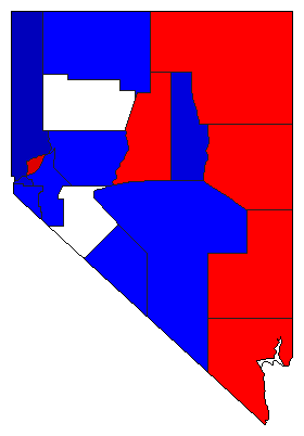 1910 Nevada County Map of General Election Results for Senator