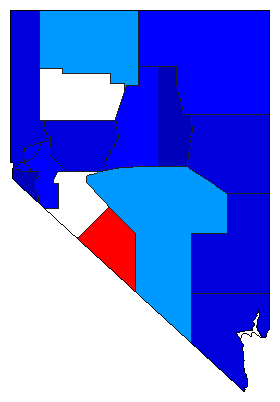 1910 Nevada County Map of Open Primary Election Results for Senator