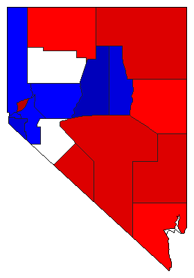 1910 Nevada County Map of General Election Results for Lt. Governor