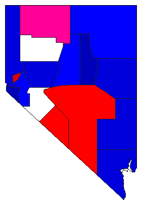 1910 Nevada County Map of Open Primary Election Results for Lt. Governor