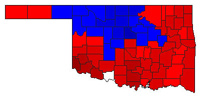 1910 Oklahoma County Map of General Election Results for Governor