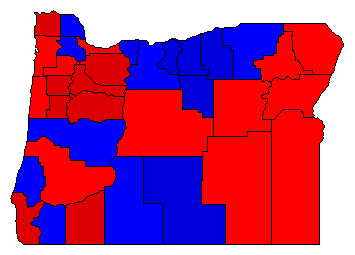 1910 Oregon County Map of General Election Results for Governor